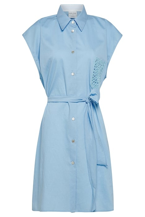 "CONTEMPORARY POPLINE" OVERSIZED BELTED SHIRT CROCHET POCKET 1