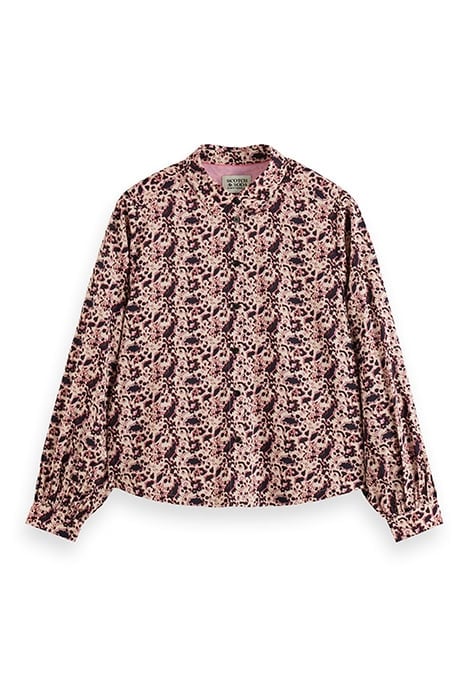 PRINTED BALLOON SLEEVE SHIRT BLOCK FLORAL 1