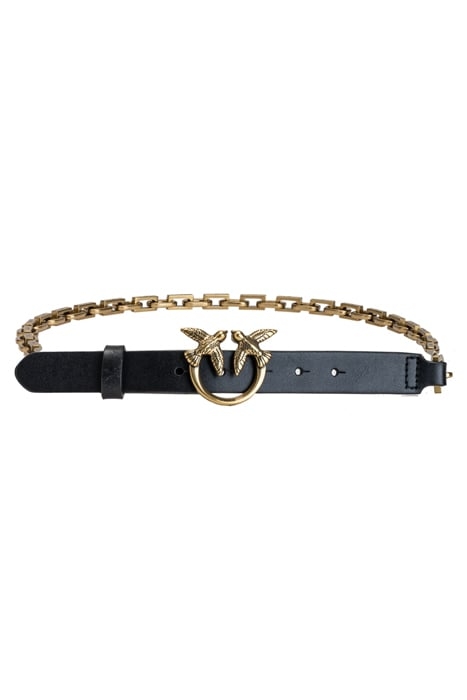 LOVE DAY CHAIN SIMPLY H2 BELT VITELLO SETA BLACK-ANTIQUE GOL 1