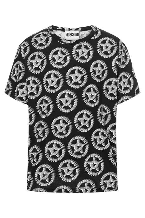 MOSCHINO COUTURE STARS JERSEY T-SHIRT BLACK 3
