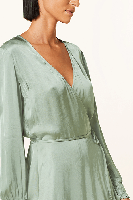 WRAP FRONT MINI DRESS CEDAR GREEN 3