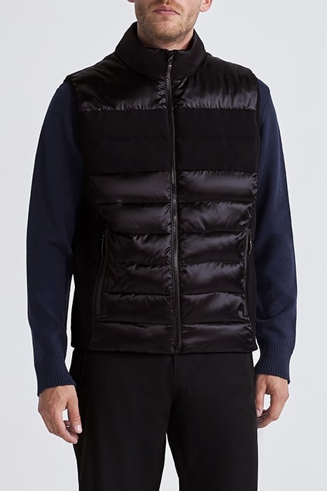 BLACK MIXED FABRIC IKKS X DUVILLARD BODYWARMER BLACK 1
