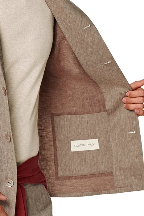 TAUPE HERRINGBONE RELAXED FIT SHIRT-JACKET TAUPE 7