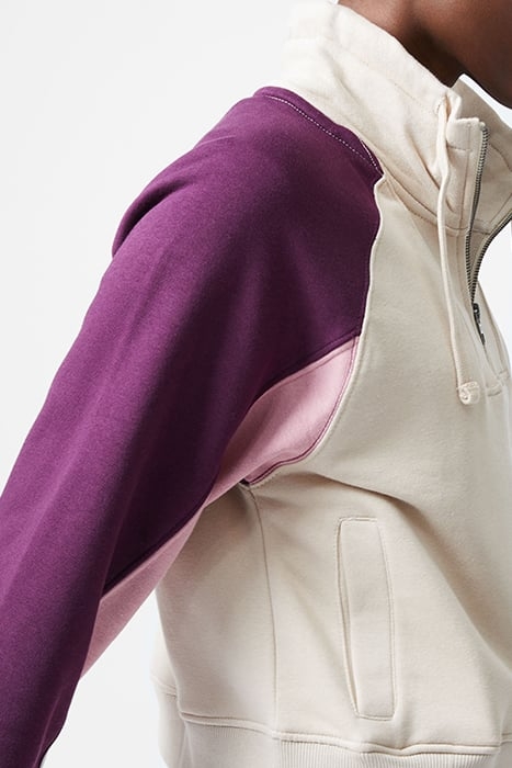 FC PANEL ZIP FUNNEL SWEAT BLACKBERRY/FOXGLOVE 4