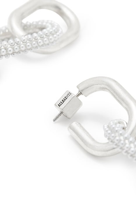 CYDNEY CHAIN EARNGS WARM SILVER/WHITE 2