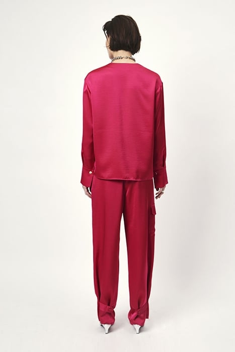 HARLOW SATIN WIDE PANTS LUMINOUS PINK 2