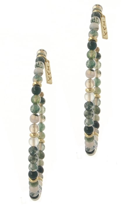 JADE HOOPS GOLD AND DIFFERENT
SHADES OF GREEN 1