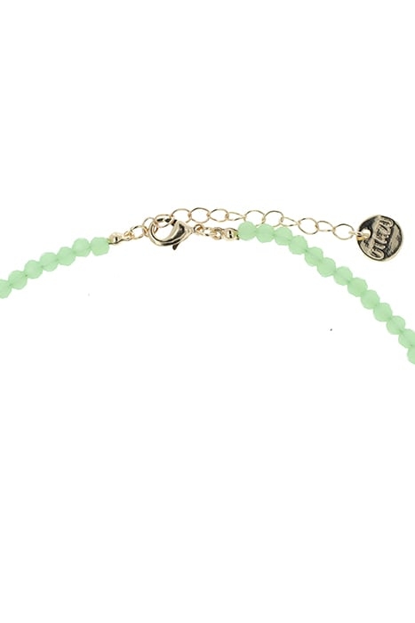 BEADS NECKLACE GOLD AND GREEN 3