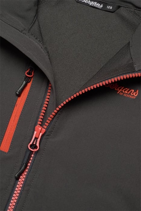 SJOA LIGHT SOFTSHELL YOUTH GIRL SOLID CHARCOAL 3