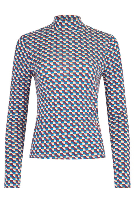 LS MOCK NECK TEE MICRO GEO 1