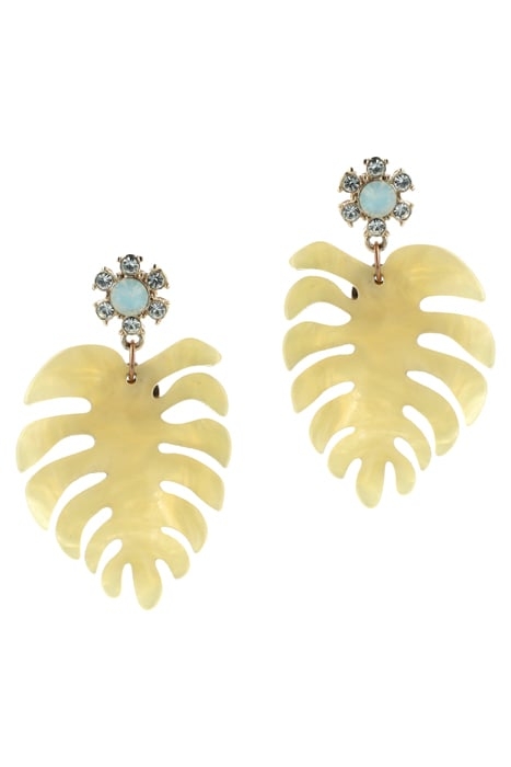 BIG LEAF EARRINGS BEIGE 1