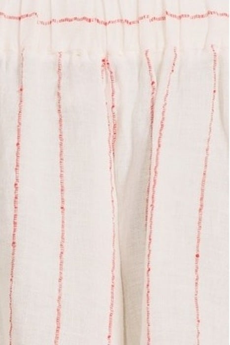 PINSTRIPE LINEN SKIRT RED 4