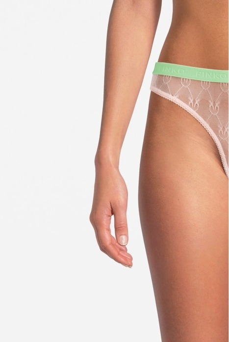 SENZA PAROLE 2 SLIP PIZZO INDEMAGLIATO JACQUARD C/LOGO PINK/ 4