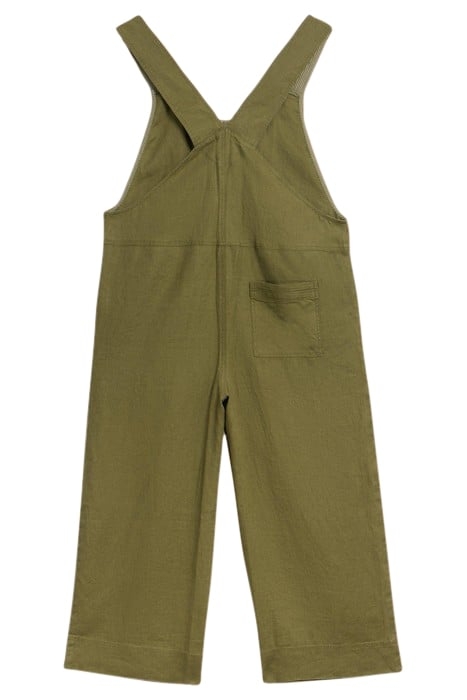 VIOLA LINEN DUNGAREE KHAKI GREEN 2