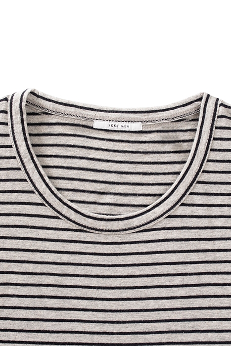 GREY UPCYCLED T-SHIRT + BLACK STRIPES BLACK 2