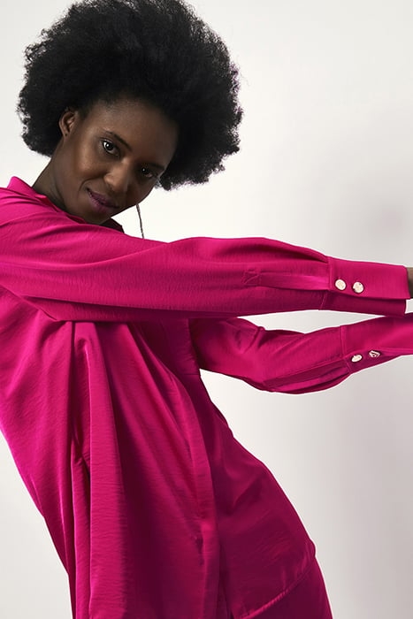 LOUDA BUTTON UP LONG SHIRT LUMINOUS PINK 4