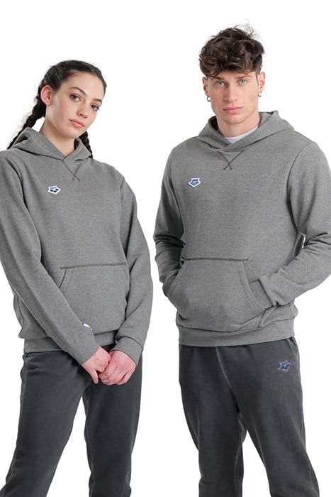 ARENA ICONS HOODED SWEAT SOLID DARKGREY MELANGE-WHITE-BLA 8