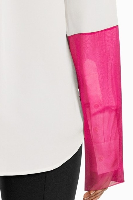 CB RELAXED SHIRT SILK WHITE/FUCHSIA 4