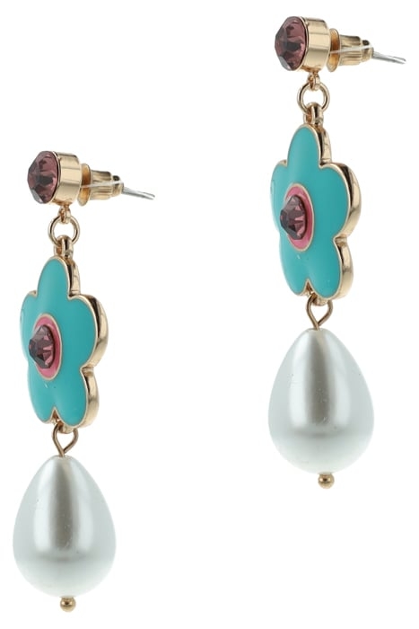 BLUE FLOWER ENAMEL EARRINGS BLUE 4