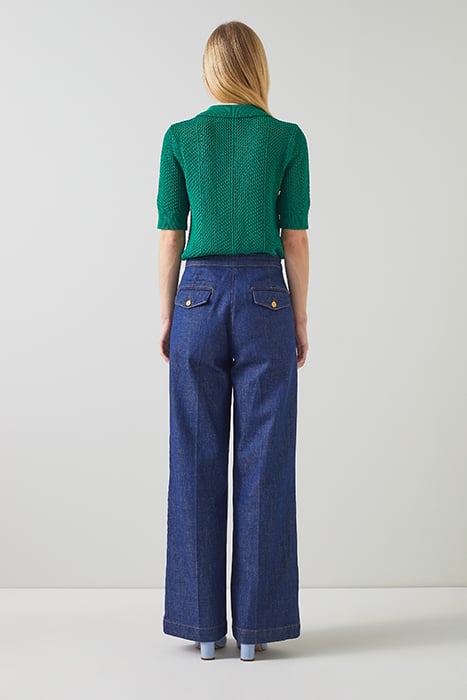 NANCY MESH KNITTED SWEATER EDEN GREEN 2