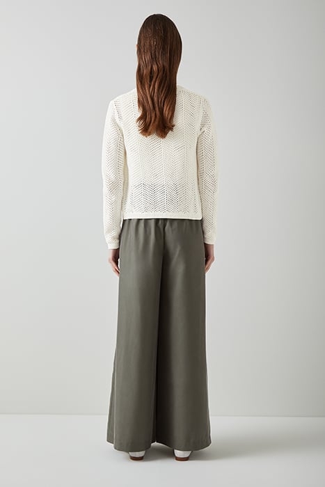 AVA CREW CARDIGAN PURE WHITE 2