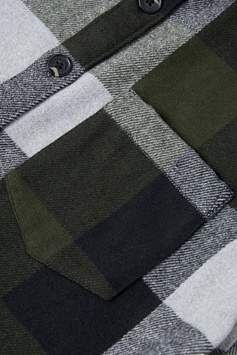 HEAVY LARGE CHECK OVERSHIRT KHAKI 3