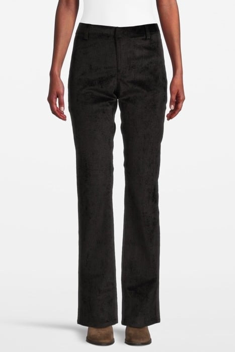 LOW WAIST CORDUROY TROUSERS BLACK 1