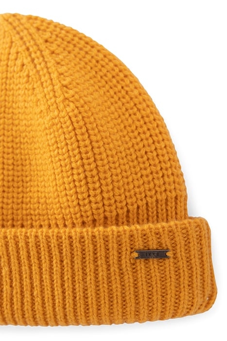 YELLOW RIBBED KNIT BEANIE YELLOW 5