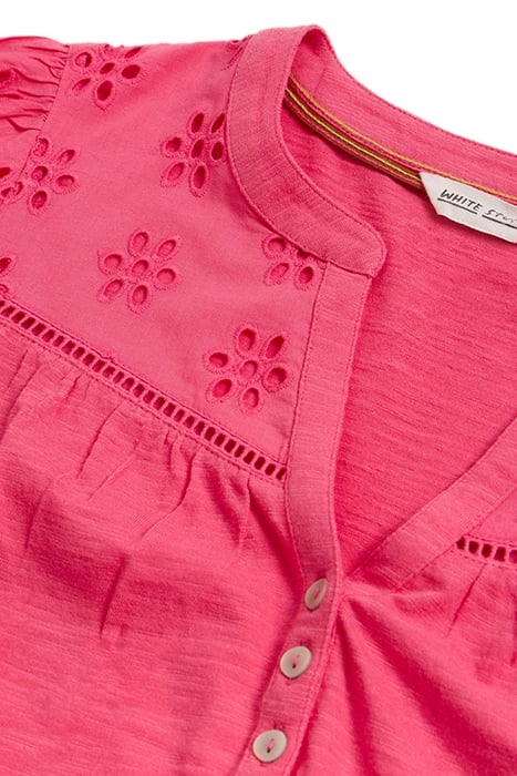 BELLA BRODERIE MIX TOP MID PINK 4