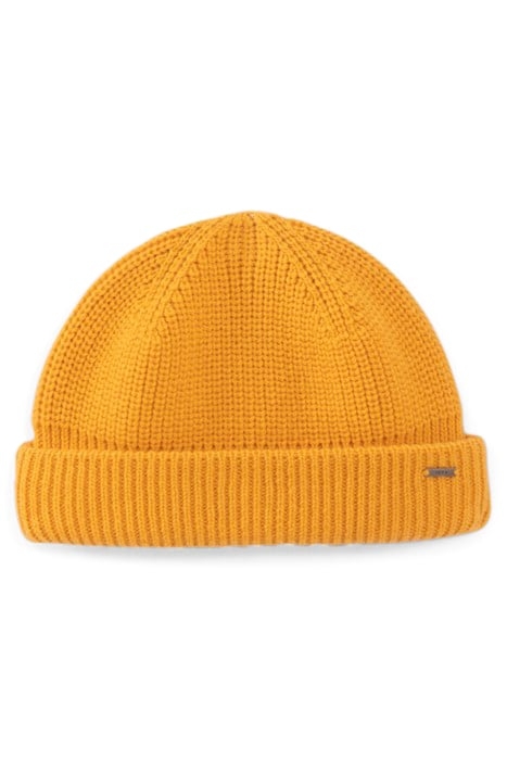 YELLOW RIBBED KNIT BEANIE YELLOW 1