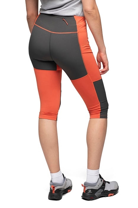 FLØYEN ¾ OUTDOOR TIGHTS WOMEN BRICK/SOLID CHARCOAL 2