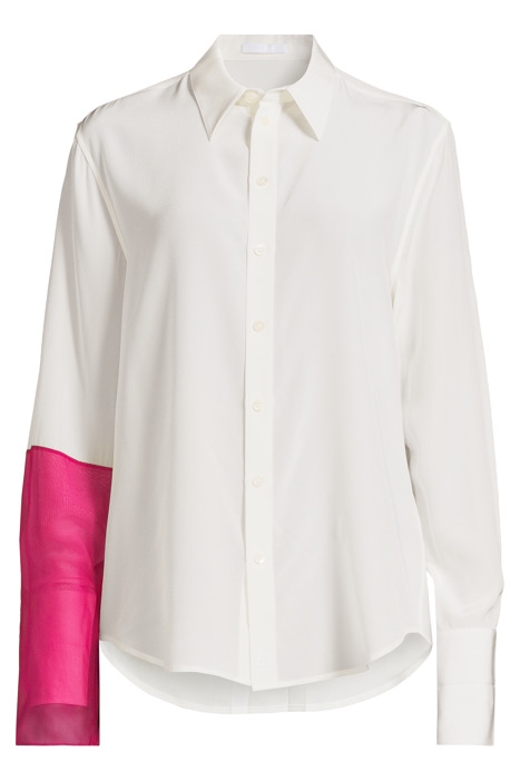 CB RELAXED SHIRT SILK WHITE/FUCHSIA 3