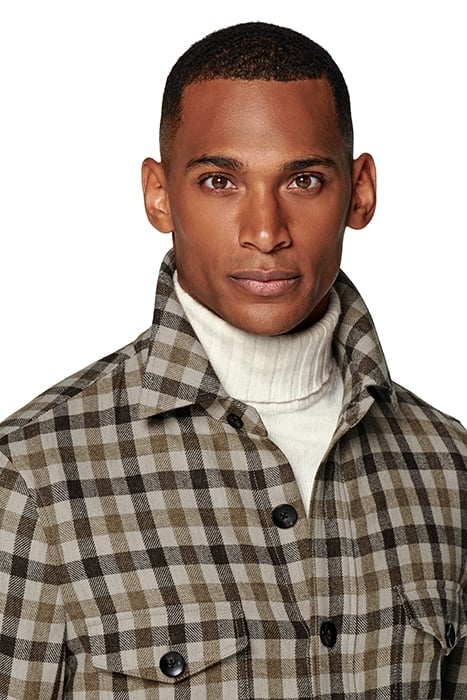 MID BROWN CHECKED RELAXED FIT SHIRT-JACKET MID BROWN 6