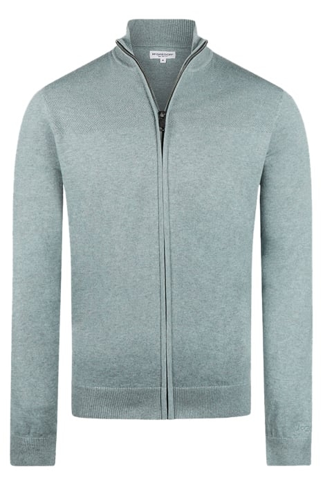 ZIP THRU CARDIGAN DARK SAGE 1