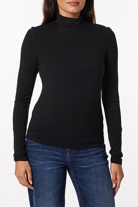 LONG SLEEVE MOCK NECK BLACK 1