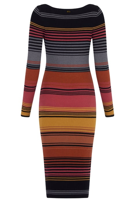 SWEATER MIDI DRESS BLACK NIGHT OMBRE STRIPE 3
