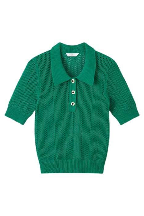 NANCY MESH KNITTED SWEATER EDEN GREEN 1