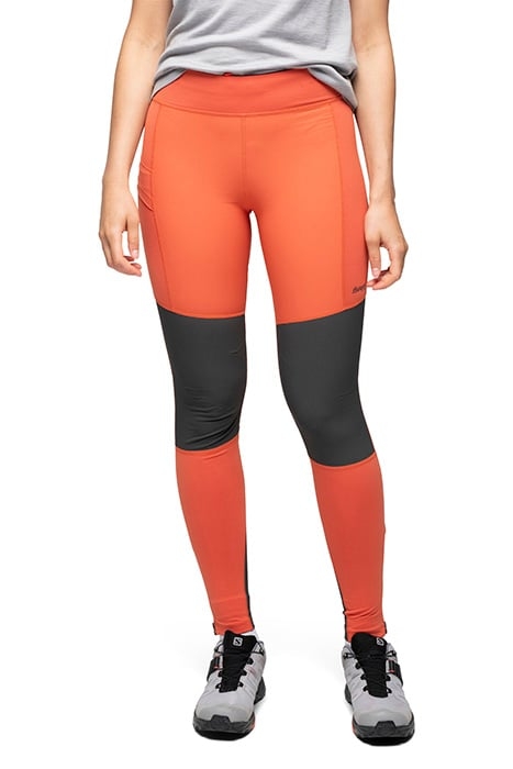 FLØYEN OUTDOOR TIGHTS WOMEN BRICK/SOLID CHARCOAL 1