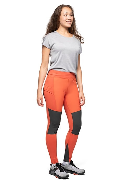 FLØYEN OUTDOOR TIGHTS WOMEN BRICK/SOLID CHARCOAL 3