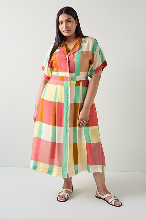 IZZY BLOCK SHIRT DRESS MULTICOLOR 1