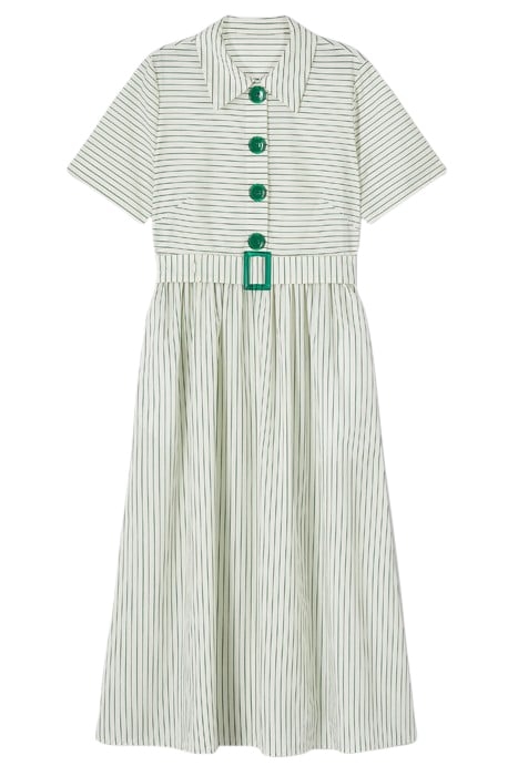 BEXTOR SHIRT SHIRT DRESS GREEN/CREAM 3