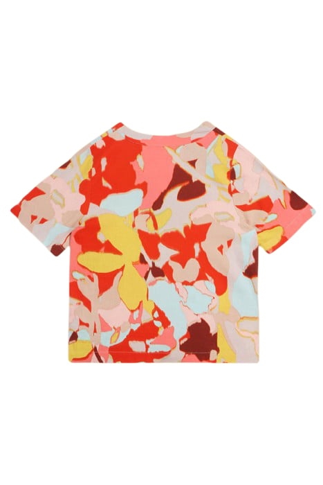 JAMIE LINEN BLEND TOP ORANGE PRINTED 3