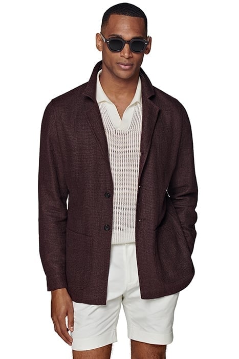 BURGUNDY RELAXED FIT SHIRT-JACKET BURGUNDY 1