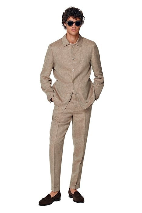 TAUPE HERRINGBONE RELAXED FIT SHIRT-JACKET TAUPE 3