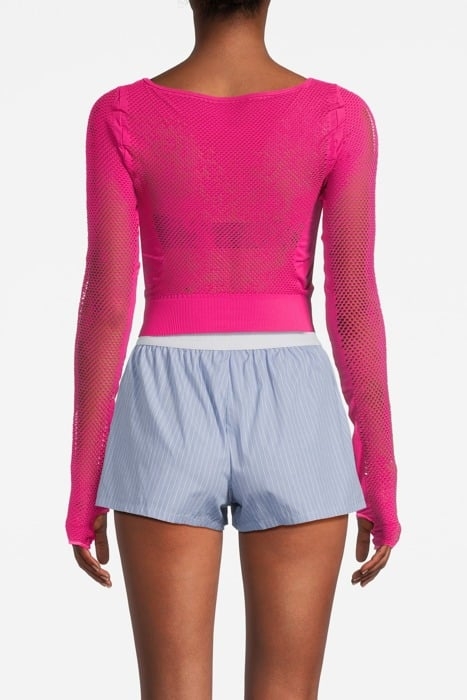 MESH LAYER TOP HOT PINK 2