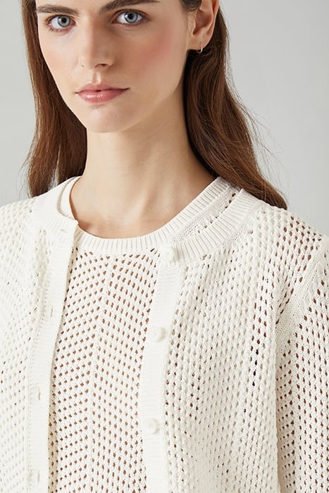 AVA CREW CARDIGAN PURE WHITE 4