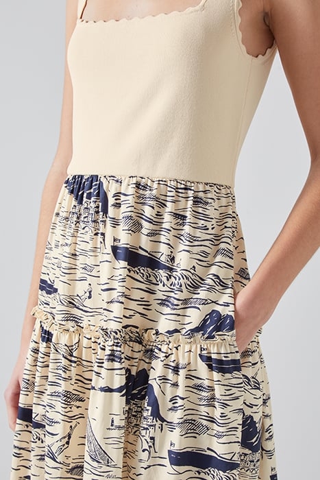 CROSBY RIVERA MIDI DRESS NAVY/CREAM 4