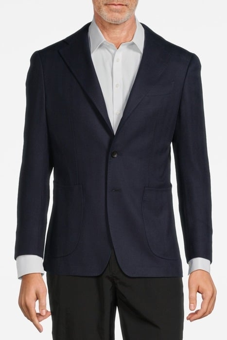 NAVY HERRINGBONE TAILORED FIT HAVANA BLAZER 1