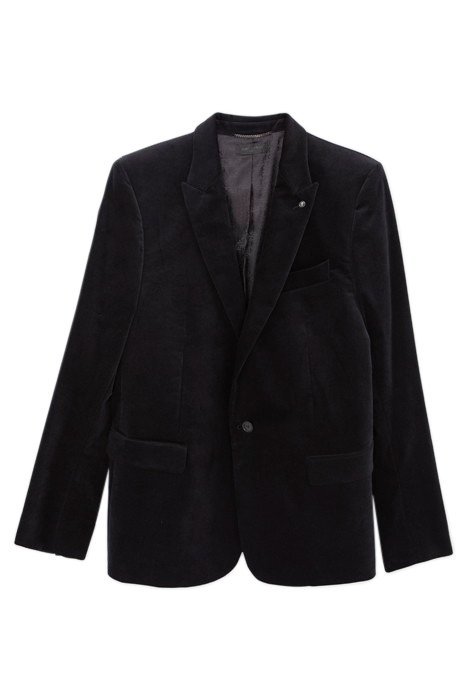 BLACK VELVET SUIT JACKET BLACK 1