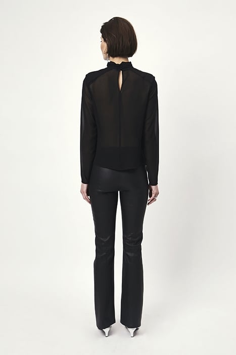 RAPALLO CONTRAST SHEER TOP RAVEN 2